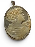 Pendant Mandile 1922 Woman Cammei  in Silver Conchiglia 2MCICM239